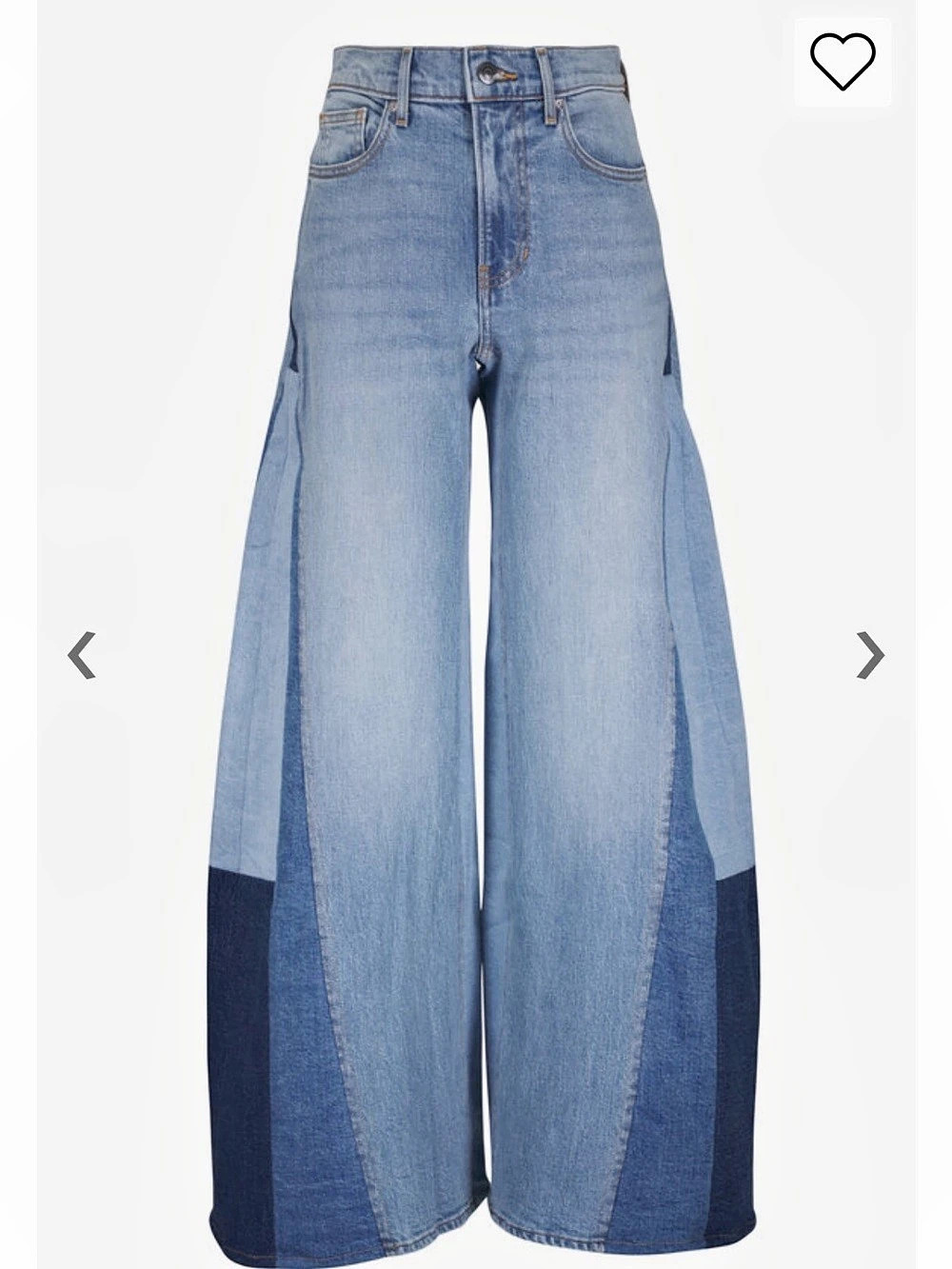 NEW Veronica Beard Patchwork Wide-Leg Jeans in Blue Like New
